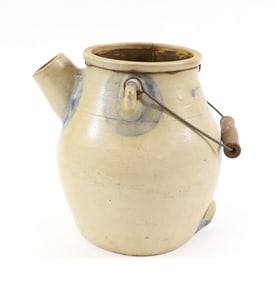 STONEWARE BATTER JUG W. ROBERTS BINGHAMTON NY