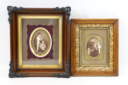 (2) CABINET PHOTOS FRAMED