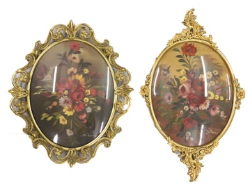 (2) OVAL BRASS FRAMES