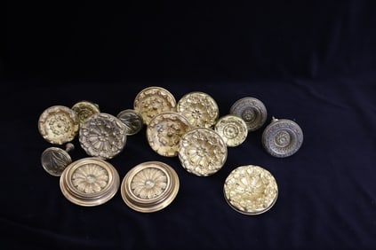 (15) VICTORIAN BRASS CURTAIN TIEBACKS