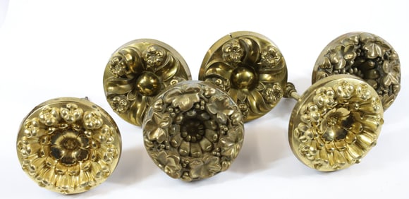 (6) VICTORIAN BRASS CURTAIN TIEBACKS