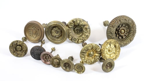 (13) VICTORIAN BRASS CURTAIN TIEBACKS