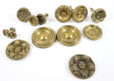(13) VICTORIAN BRASS CURTAIN TIEBACKS