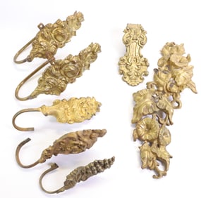 (8) VICTORIAN BRASS CURTAIN TIEBACKS