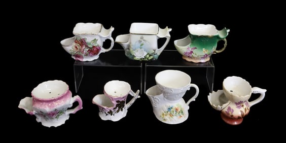 (7) BARBER SHAVING MUGS