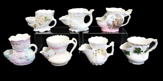(7) BARBER SHAVING MUGS