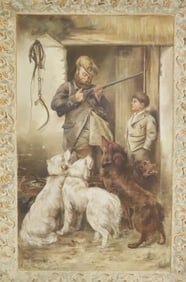 19TH CENTURY OIL ON CANVAS. HUNTING SCENE