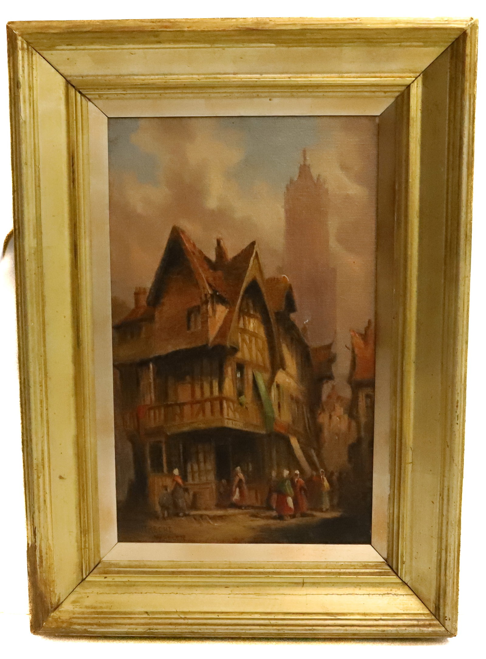 OIL ON CANVAS: DUTCH PAINTING OF UTRECHT,NETHERLANDS SIGNED WALLEN 15 1/2" X 9 1/2" PLEASE READ CAREFULLY - Terms for Purchasing and Shipping of Auction Items. Please read carefully before bidding. All payments for 