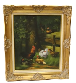 CONTEMPORARY OIL ON CANVAS, PASTORAL SCENE