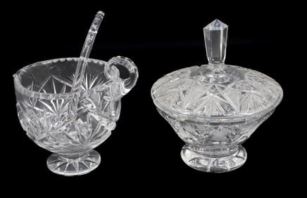 (2) CUT GLASS VASES