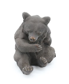 19TH C. BRONZE RUSSIAN BEAR INKWELL