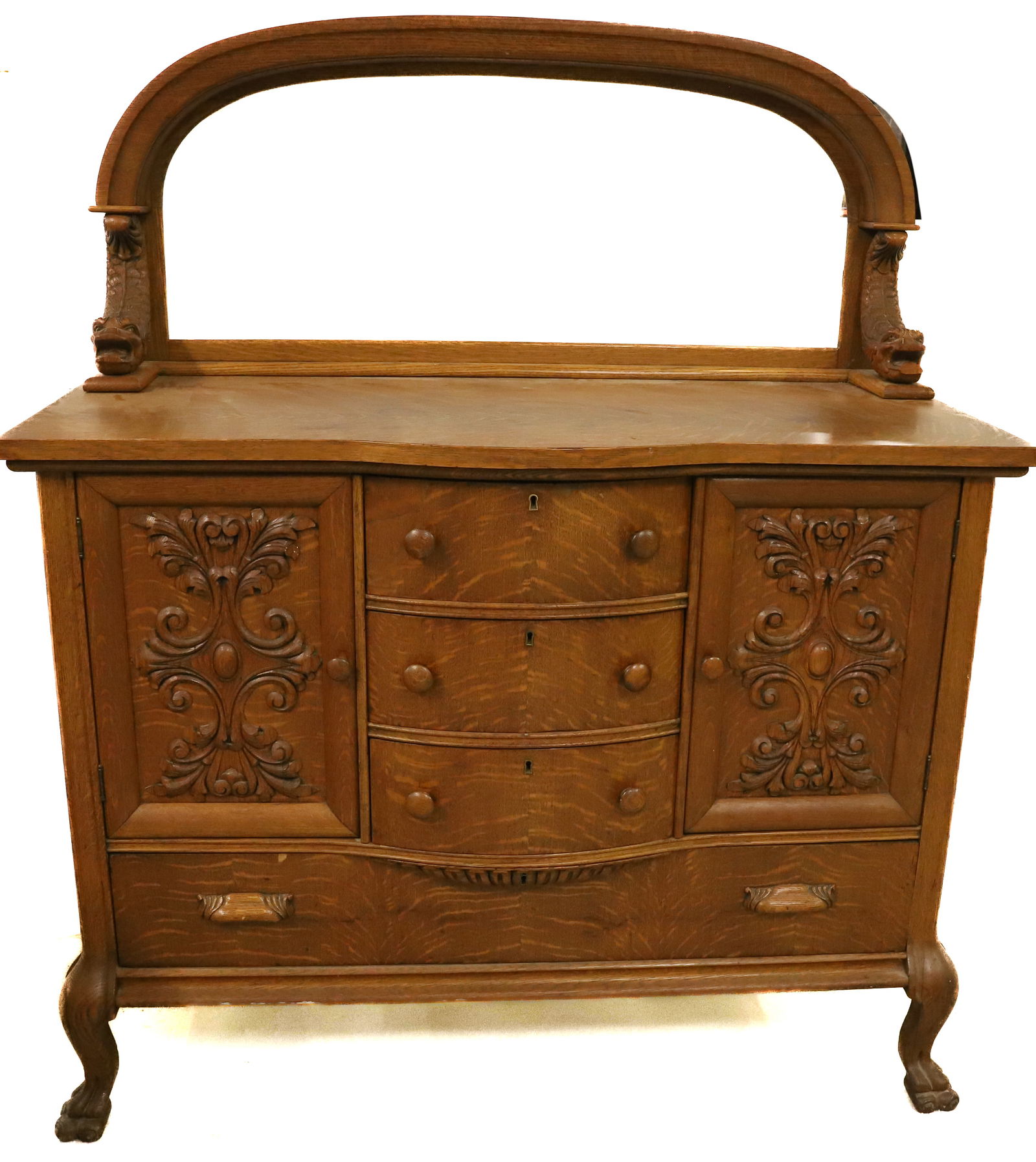 VICTORIAN OAK SIDEBOARD (1 of 6)