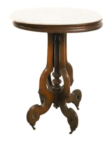 OVAL MARBLE TOP TABLE