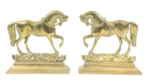 (2) BRASS DOOR STOPS