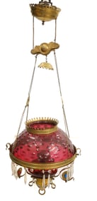 CRANBERRY GLASS HANGING LIGHT