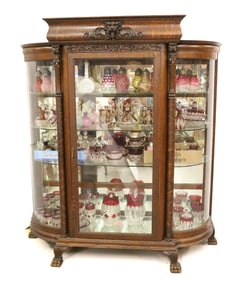VICTORIAN OAK CHINA CABINET