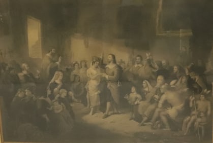 JOHN ROLFE AND POCAHONTAS MARRIAGE PRINT