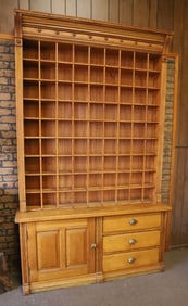 ANTIQUE KOKEN BARBER'S SUPPLY CABINET