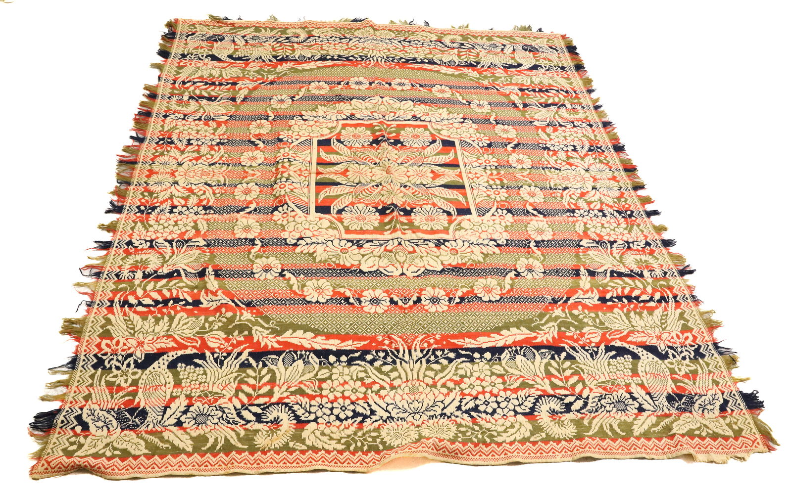 19TH CENTURY FOUR COLOR COVERLET (1 of 4)