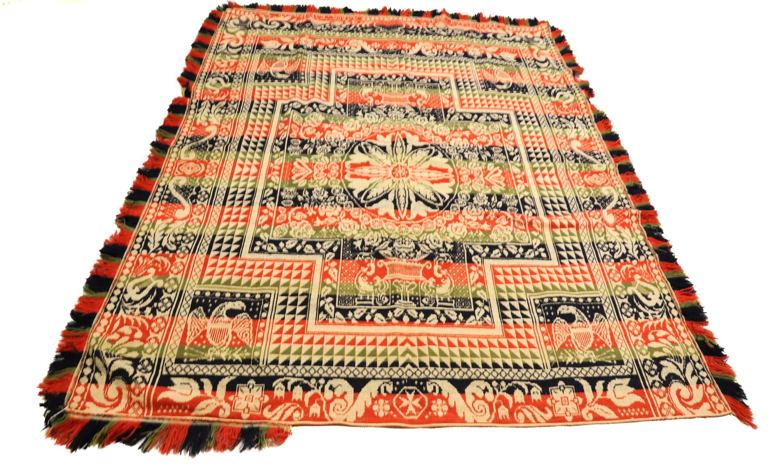 19TH CENTURY FOUR COLOR COVERLET (1 of 4)
