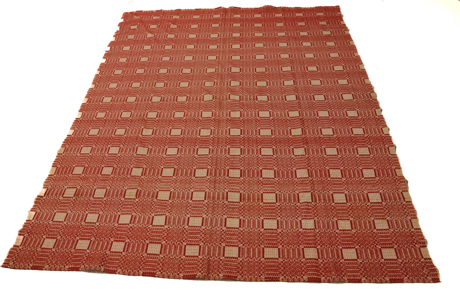 19TH CENTURY TWO COLOR COVERLET (1 of 4)