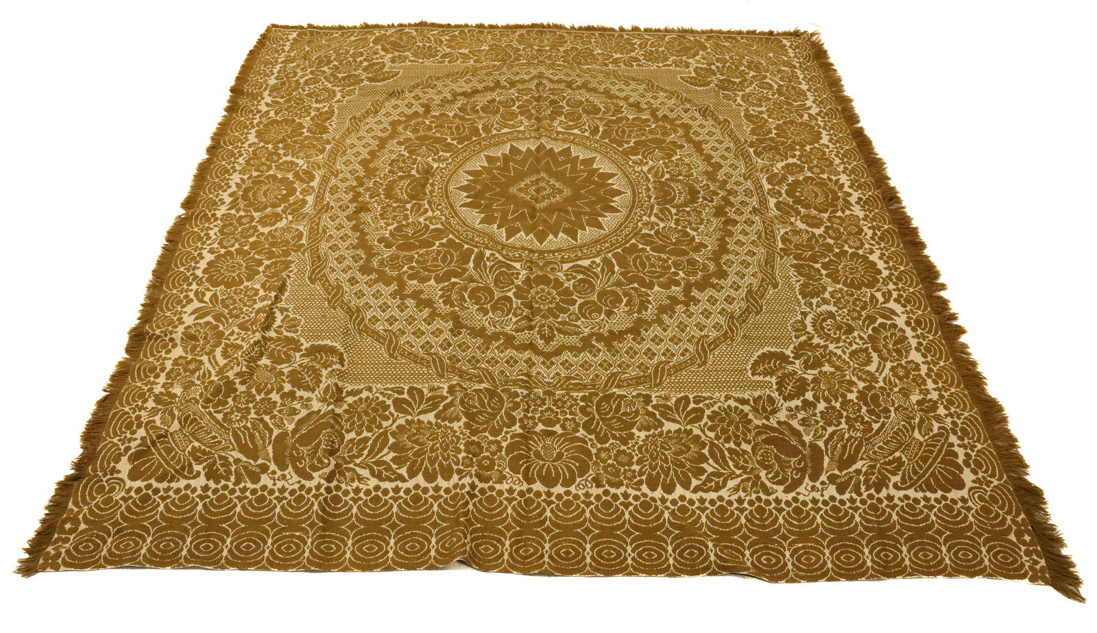 19TH CENTURY TWO COLOR COVERLET (1 of 5)