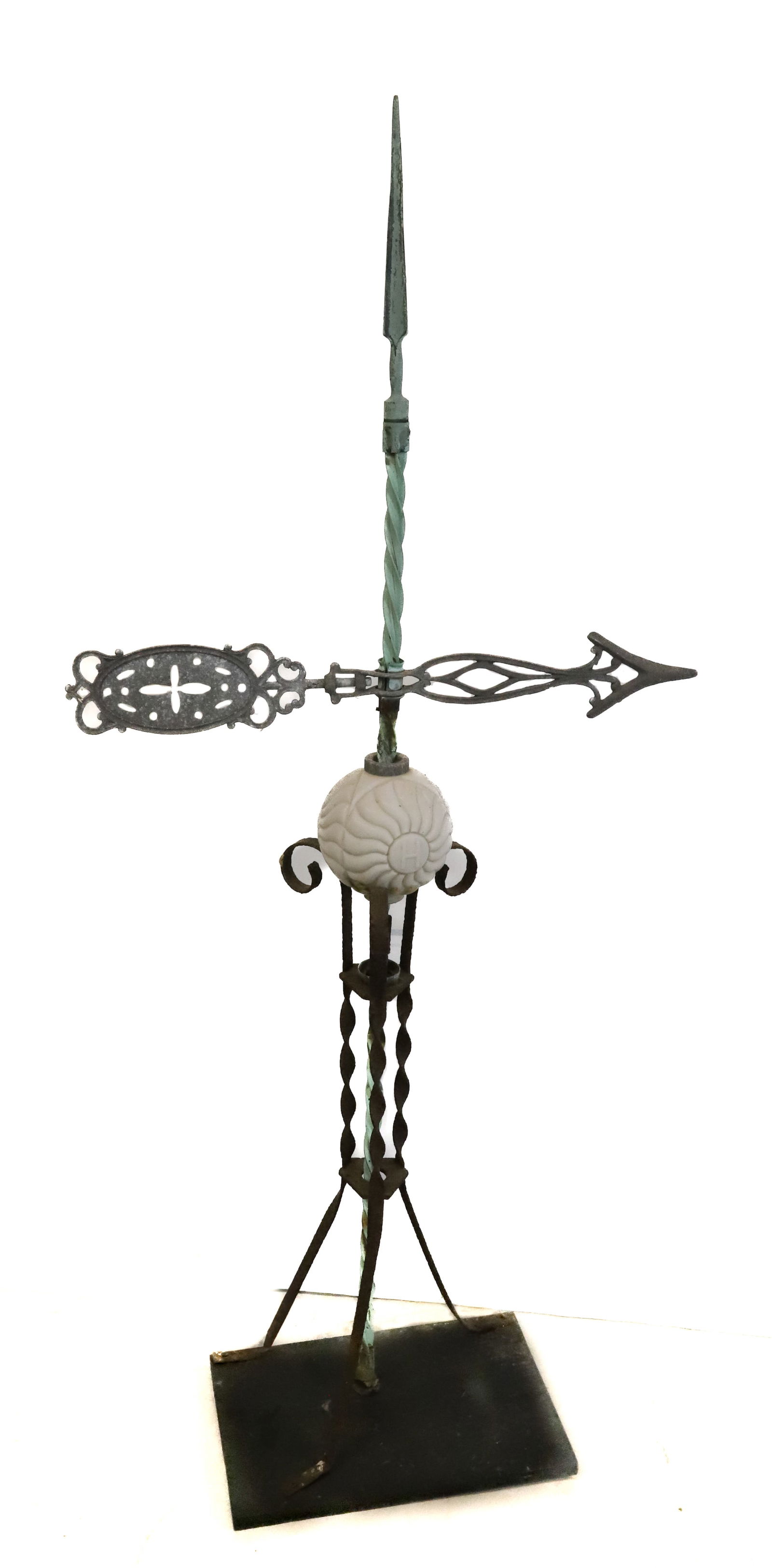 VINTAGE LIGHTNING ROD WITH WIND DIRECTIONAL (1 of 5)