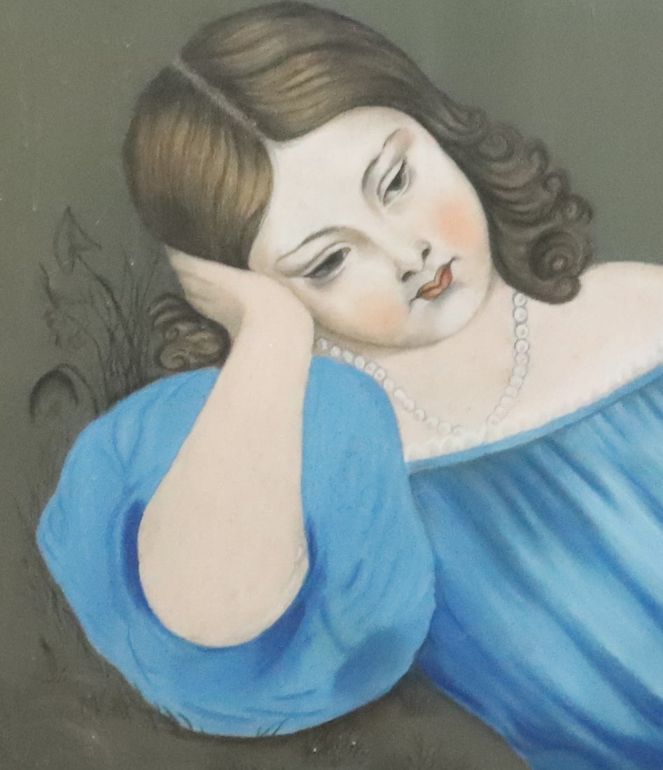 19TH C. PASTEL OF A YOUNG GIRL (1 of 4)