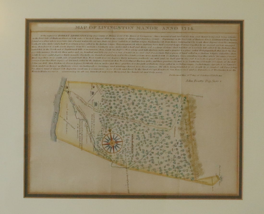FRAMED "MAP OF LIVINGSTON MANOR ANNO 1714" (1 of 4)