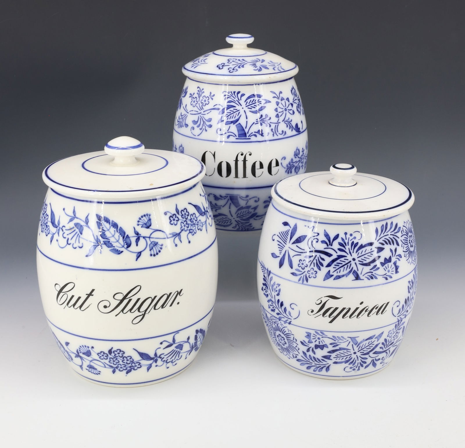 (3) BLUE ONION (3) CANISTERS (1 of 3)