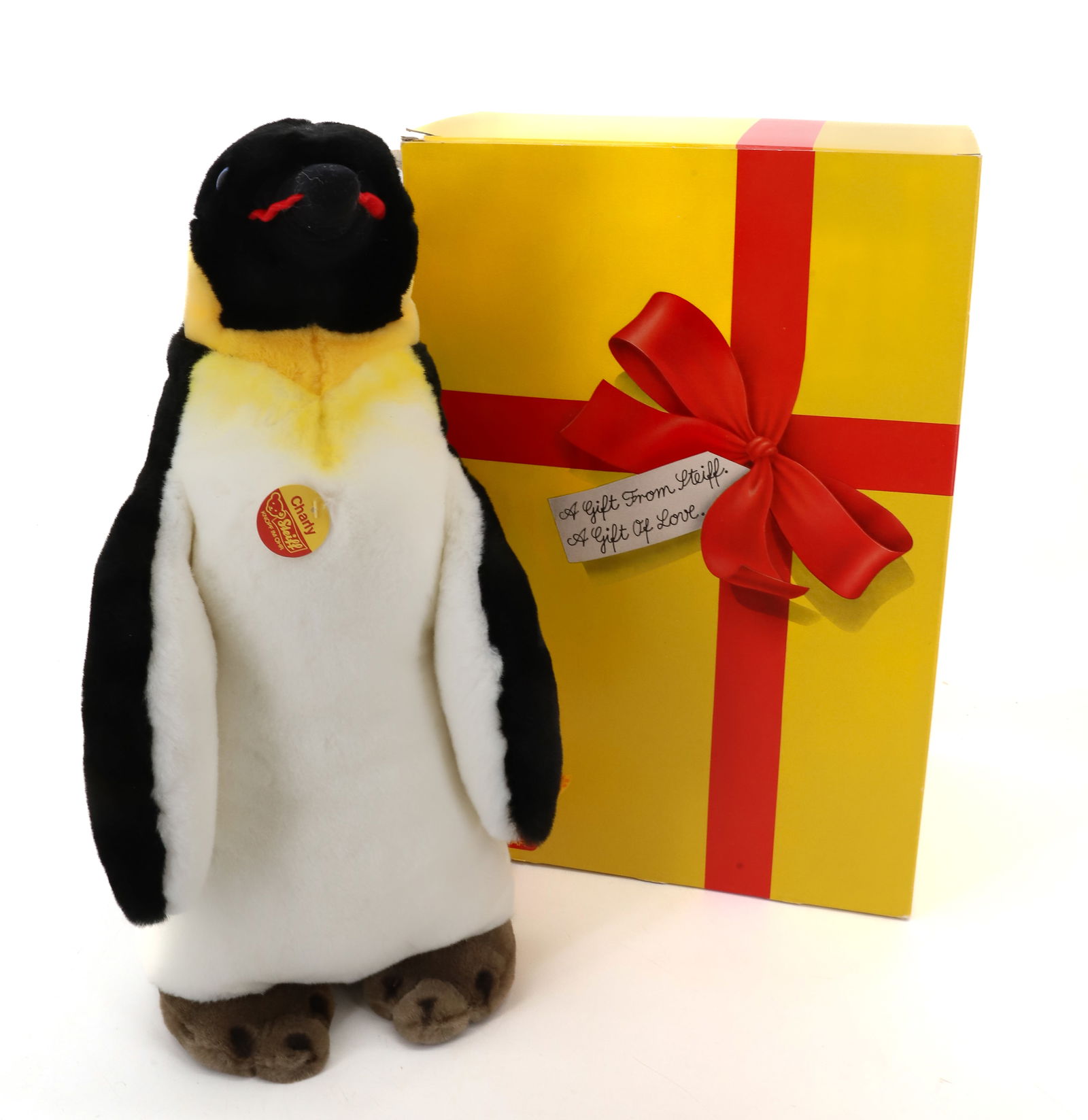 VINTAGE STEIFF PENGUIN: CHARLY PENGUIN LARGE BUTTON AND TAG 15" PLEASE READ CAREFULLY - Terms for Purchasing and Shipping of Auction Items. Please read carefully before bidding. All payments for purchases will be made throug