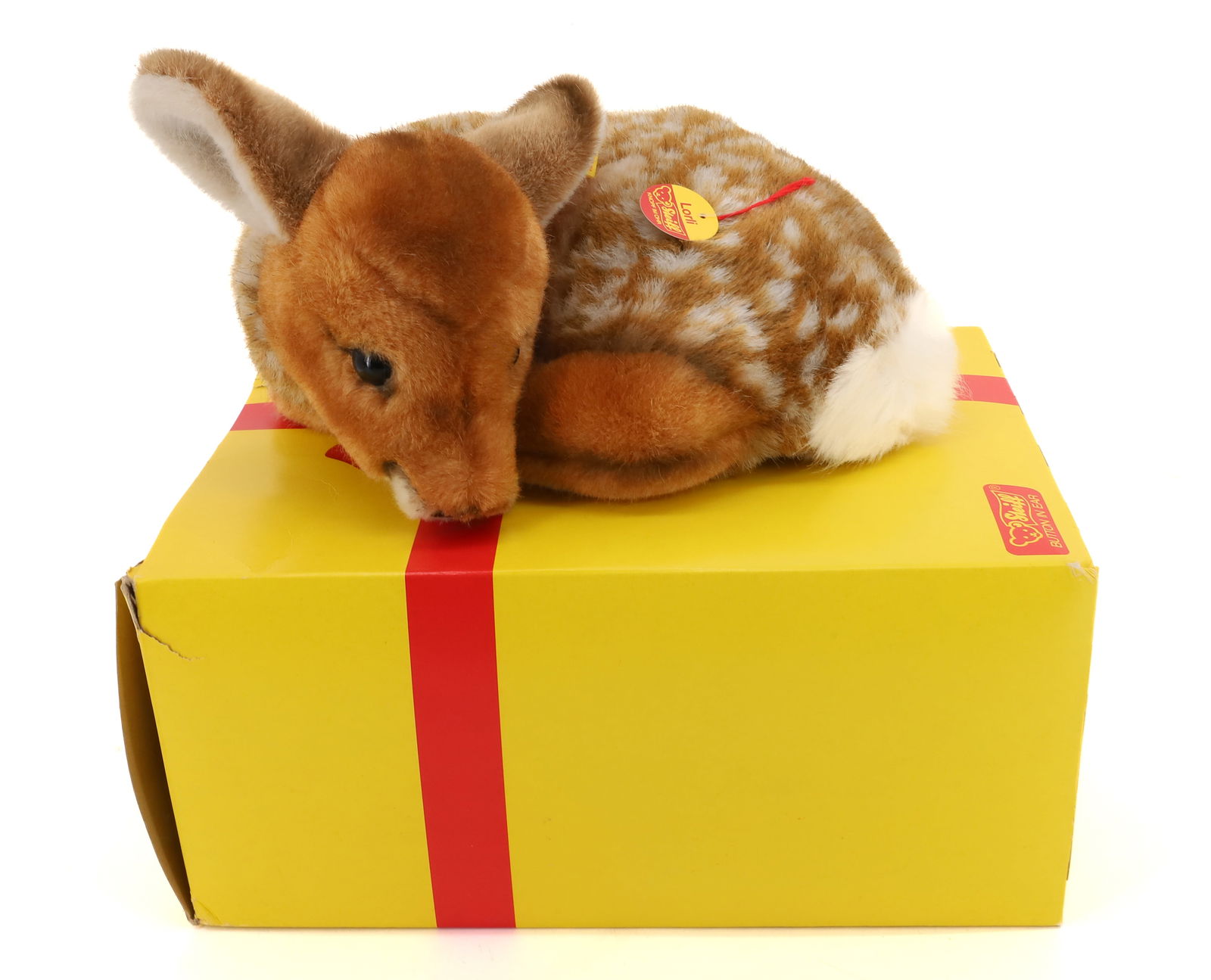 VINTAGE STEIFF LORLI DEER: LORLI DEER BUTTON AND TAG 12" PLEASE READ CAREFULLY - Terms for Purchasing and Shipping of Auction Items. Please read carefully before bidding. All payments for purchases will be made through LiveAuct