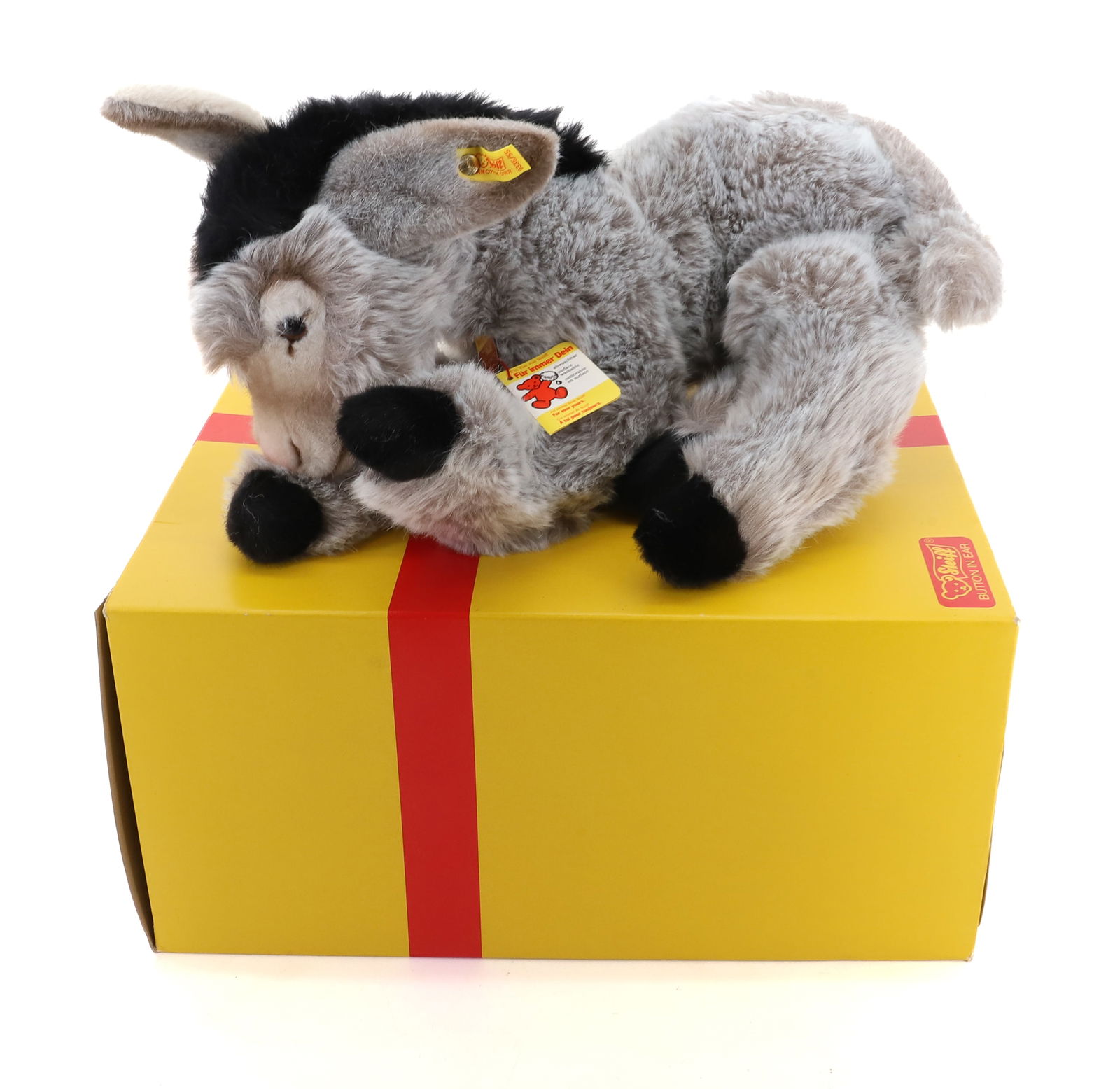 VINTAGE STEIFF MOLLY ESEL DONKEY: MOLLY ESEL DONKEY BUTTON AND TAG 17" PLEASE READ CAREFULLY - Terms for Purchasing and Shipping of Auction Items. Please read carefully before bidding. All payments for purchases will be made through L