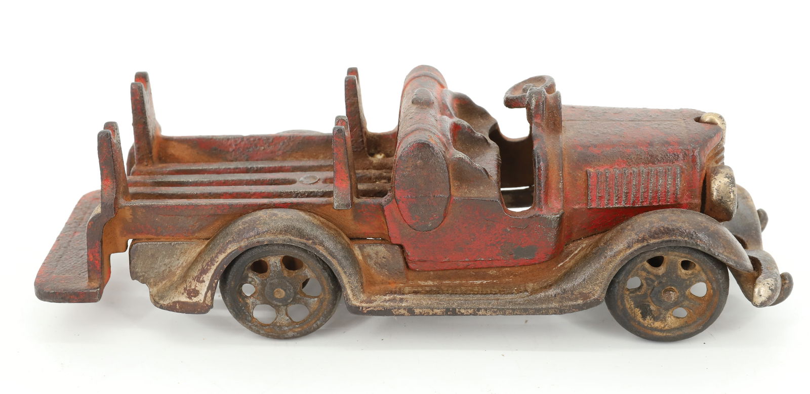 CAST IRON FIRE TRUCK: PAINTED CAST IRON TRUCK. AS-FOUND. 8 1/2" L. PLEASE READ CAREFULLY - Terms for Purchasing and Shipping of Auction Items. Please read carefully before bidding. All payments for purchases will be made t
