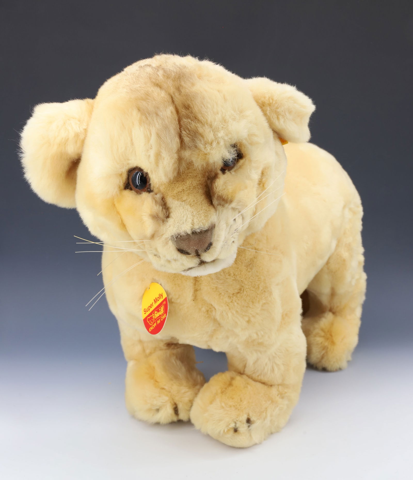 VINTAGE STEIFF LARGE KITTEN: LARGE KITTEN 16"H X 19" PLEASE READ CAREFULLY - Terms for Purchasing and Shipping of Auction Items. Please read carefully before bidding. All payments for purchases will be made through LiveAuctioneer