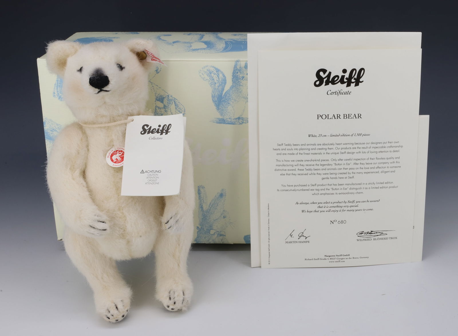 VINTAGE STEIFF WHITE BEAR: WHITE BEAR MOHAIR JOINTED 10" BUTTON AND TAG PLEASE READ CAREFULLY - Terms for Purchasing and Shipping of Auction Items. Please read carefully before bidding. All payments for purchases will be made t