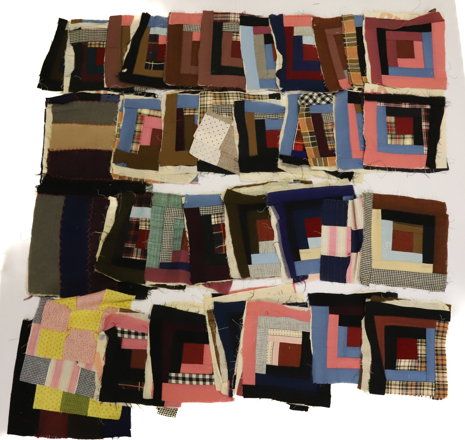 LOT OF VINTAGE QUILT PATCHES: 50+ VARIOUS SQUARES. PLEASE READ CAREFULLY - Terms for Purchasing and Shipping of Auction Items. Please read carefully before bidding. All payments for purchases will be made through LiveAuctioneers.c