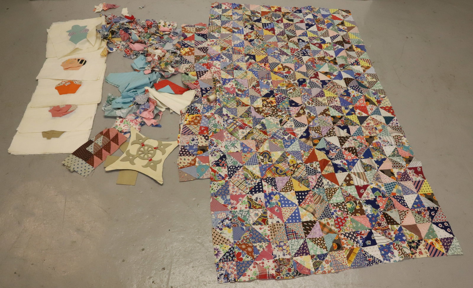 LOT OF QUILT SQUARES AND FABRIC: VINTAGE FABRICS AND VARIOUS PATTERN/STYLES. PLEASE READ CAREFULLY - Terms for Purchasing and Shipping of Auction Items. Please read carefully before bidding. All payments for purchases will be made th