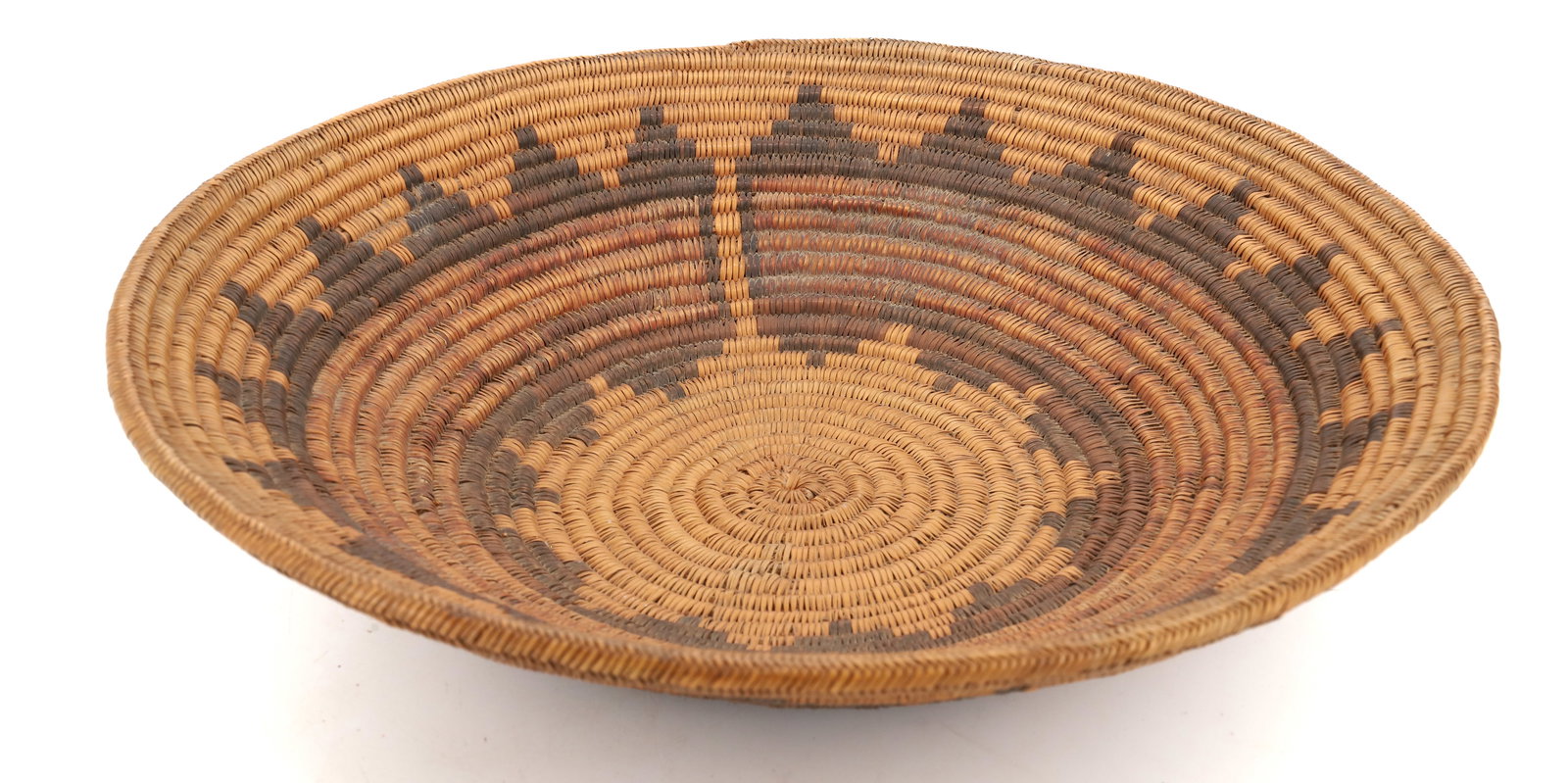NATIVE AMERICAN WOVEN BASKET: NAVAJO WEDDING BASKET 13 1/2" D. PLEASE READ CAREFULLY - Terms for Purchasing and Shipping of Auction Items. Please read carefully before bidding. All payments for purchases will be made through LiveA