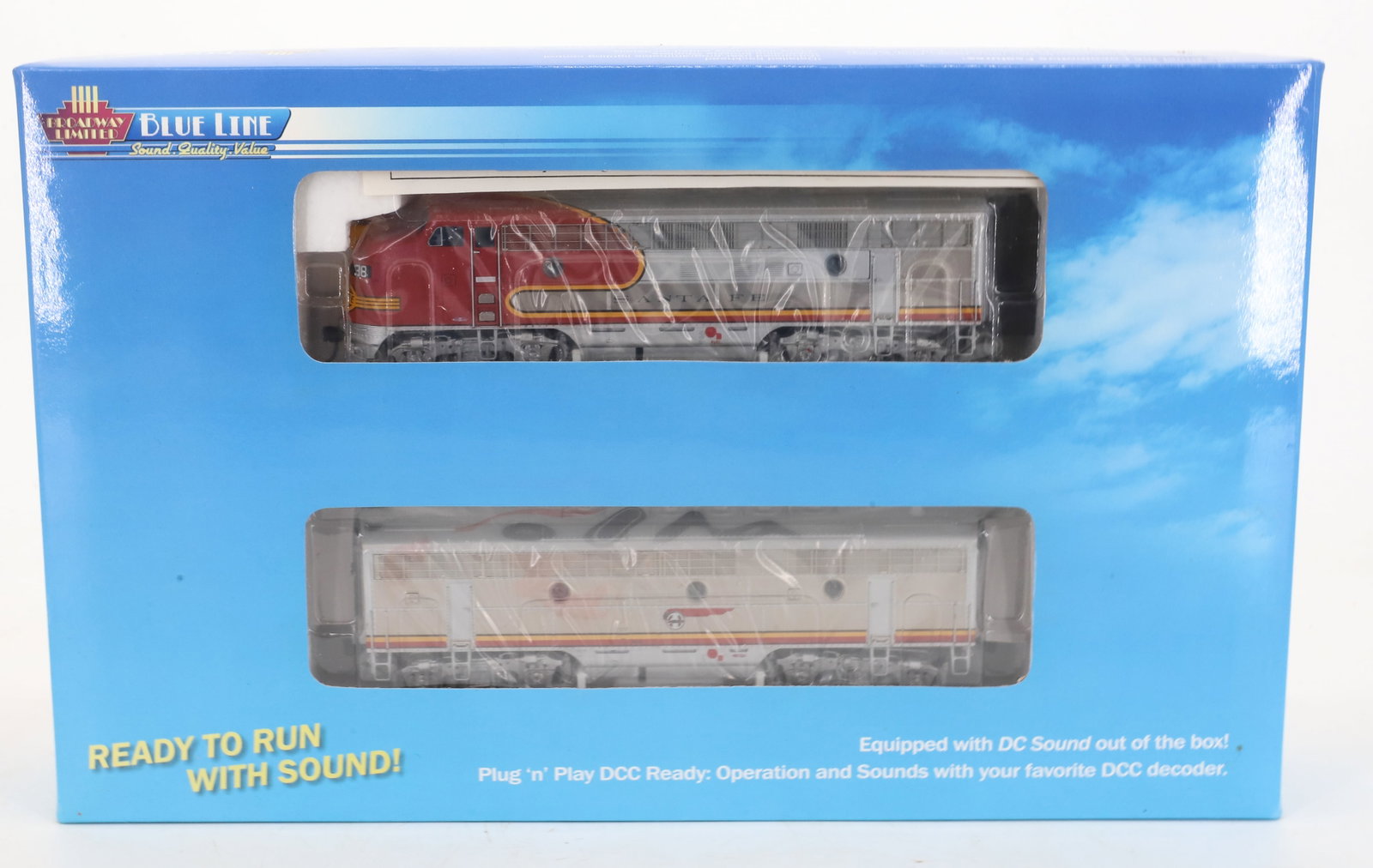 BLUE LINE "SANTA FE" #38 LOCOMOTIVE AND DUMMY: NEW IN BOX. PLEASE READ CAREFULLY - Terms for Purchasing and Shipping of Auction Items. Please read carefully before bidding. All payments for purchases will be made through LiveAuctioneers.com paymen