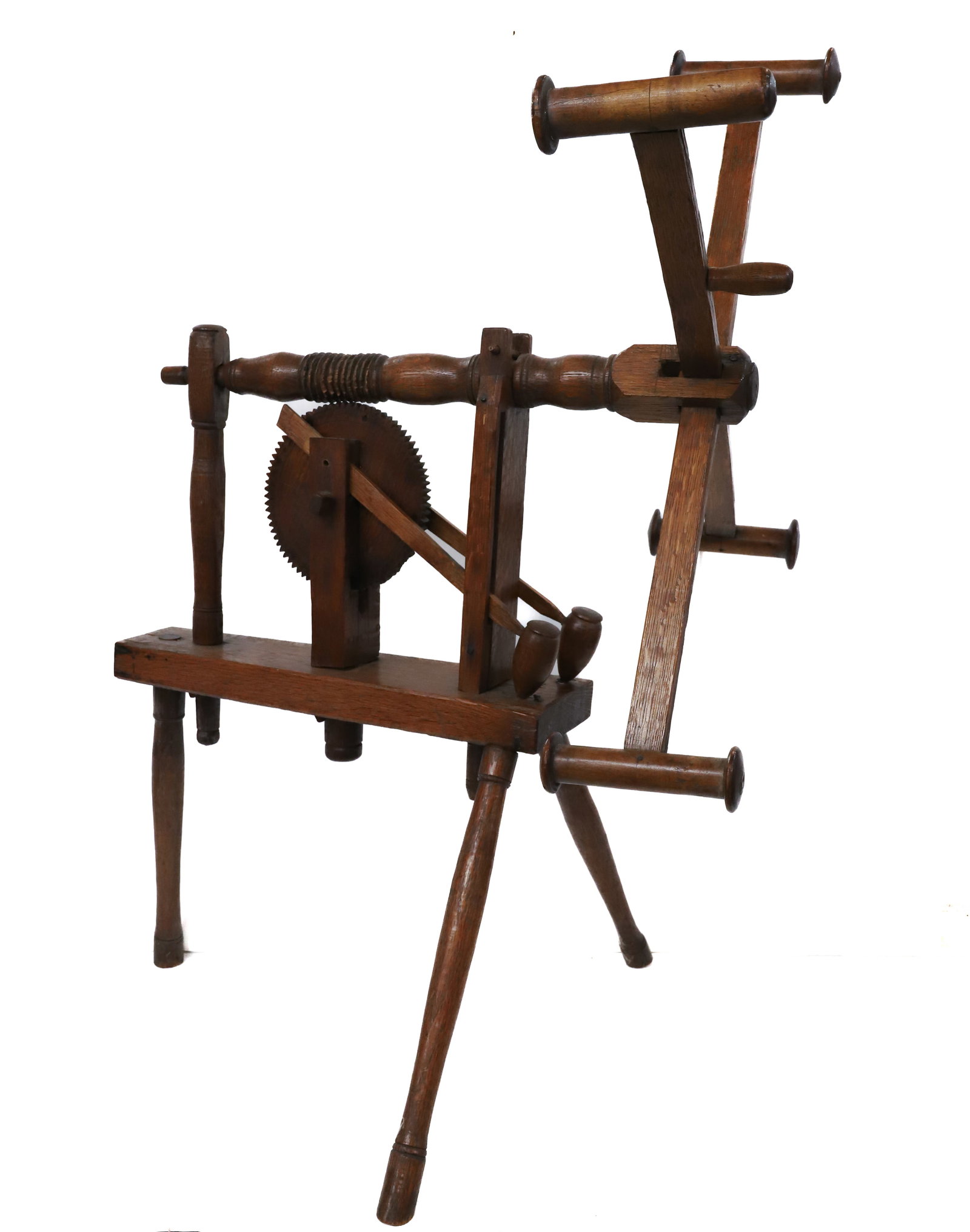 ANTIQUE YARN WINDER: OAK WOOD COMPLETE 38" X 27" X 26" PLEASE READ CAREFULLY - Terms for Purchasing and Shipping of Auction Items. Please read carefully before bidding. All payments for purchases will be made through Live