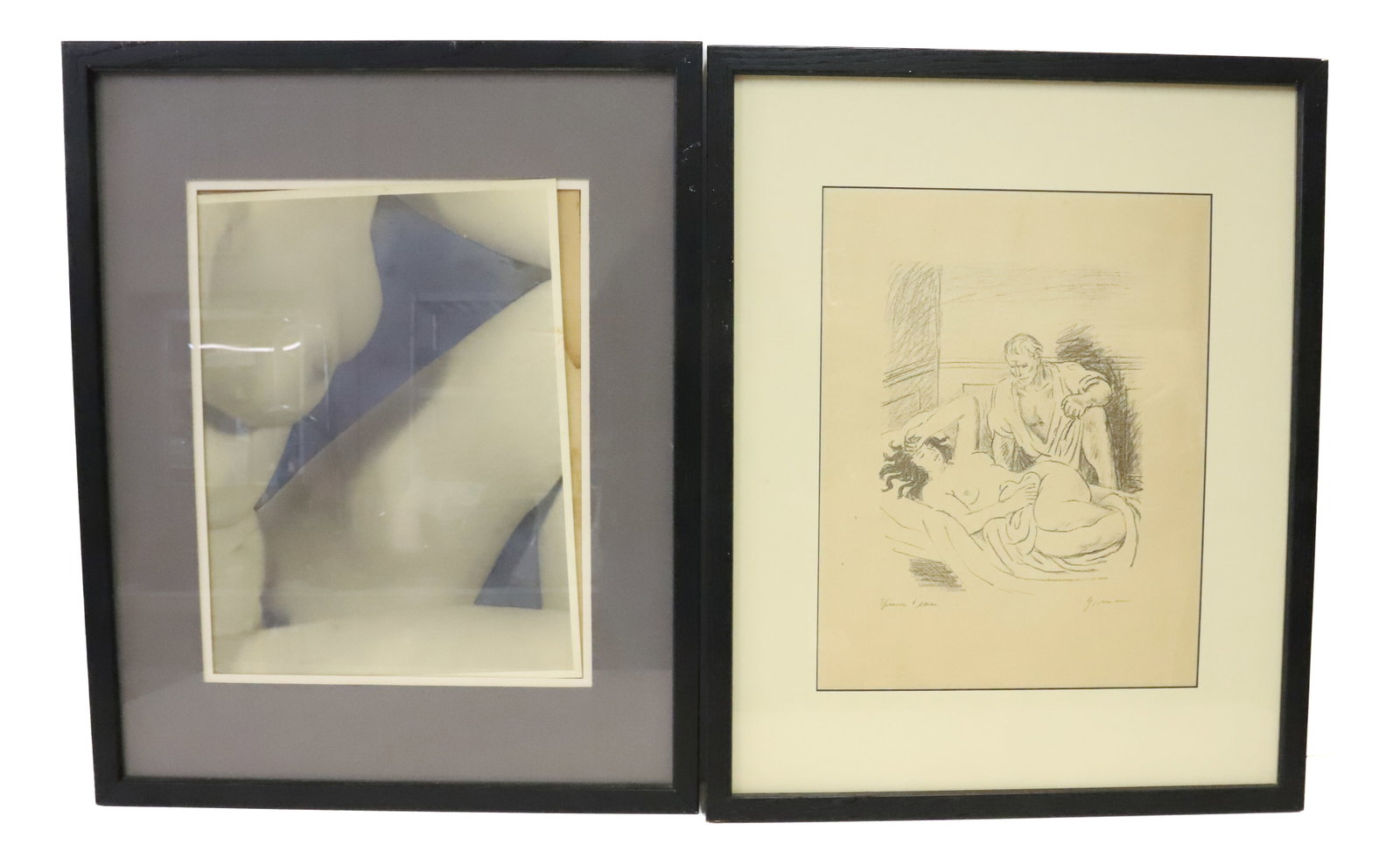 (2) VINTAGE NUDE PHOTOGRAPH, PENCIL DRAWING: BOTH IN MATCHING FRAMES PHOTO 13 5/8" X 10" OVERALL 21" X 17" PLEASE READ CAREFULLY - Terms for Purchasing and Shipping of Auction Items. Please read carefully before bidding. All payments for purchas