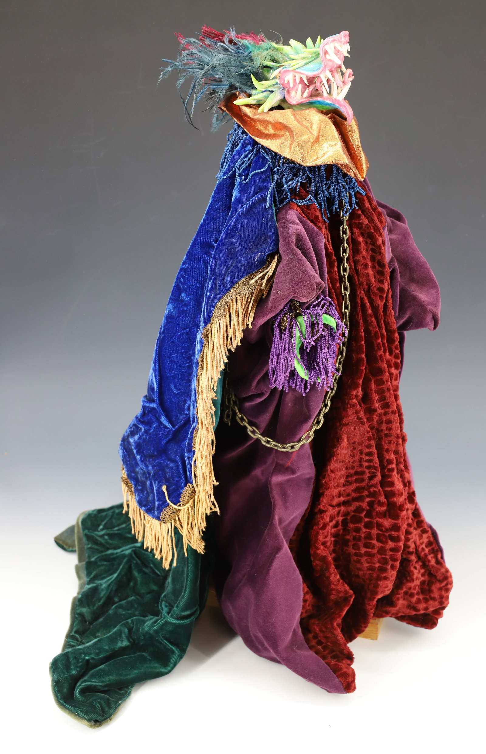 WAYLAND FLOWERS DRAGON PUPPET: PORCELAIN HEAD, HANDS, VELVET ROBES AND TASSELS 17" PLEASE READ CAREFULLY - Terms for Purchasing and Shipping of Auction Items. Please read carefully before bidding. All payments for purchases will be