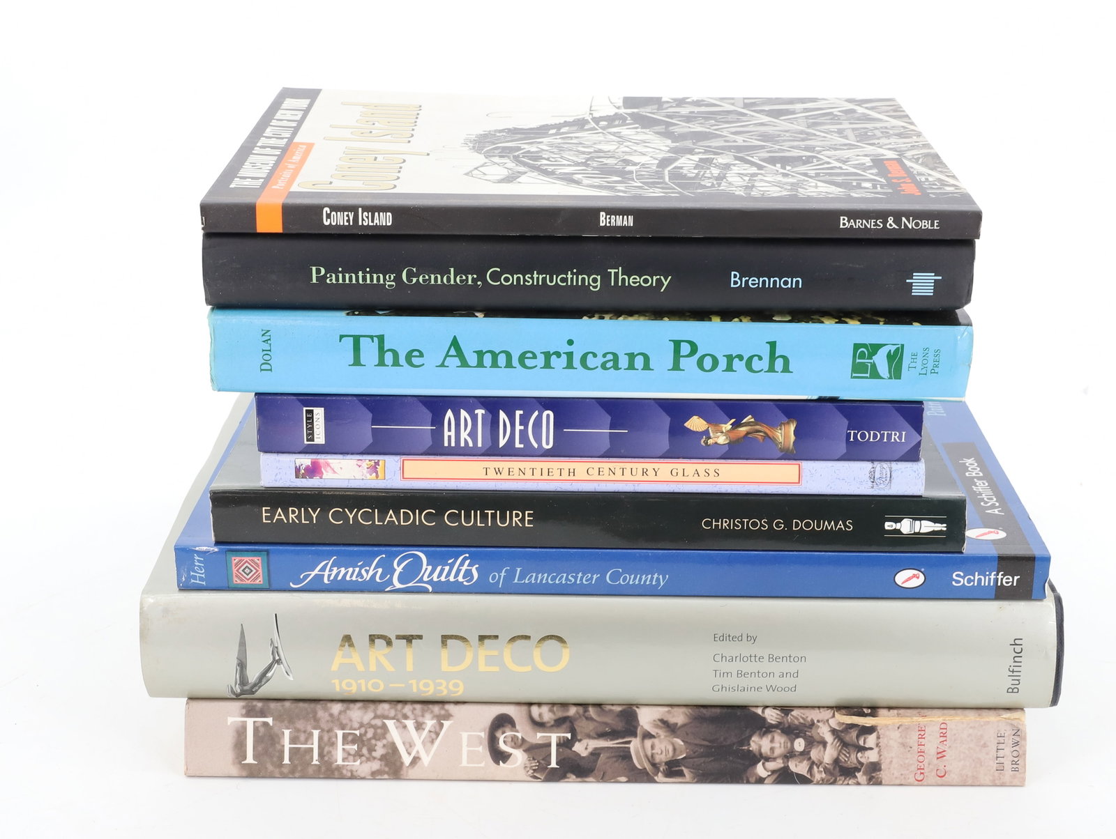(9) ART DECO,PAINTING REFERENCE / COFFEE TABLE BOOKS: THE AMERICAN PORCH, ART DECO, CONEY ISLAND, AMISH QUILTS ETC. 12" X 10" PLEASE READ CAREFULLY - Terms for Purchasing and Shipping of Auction Items. Please read carefully before bidding. All payments f