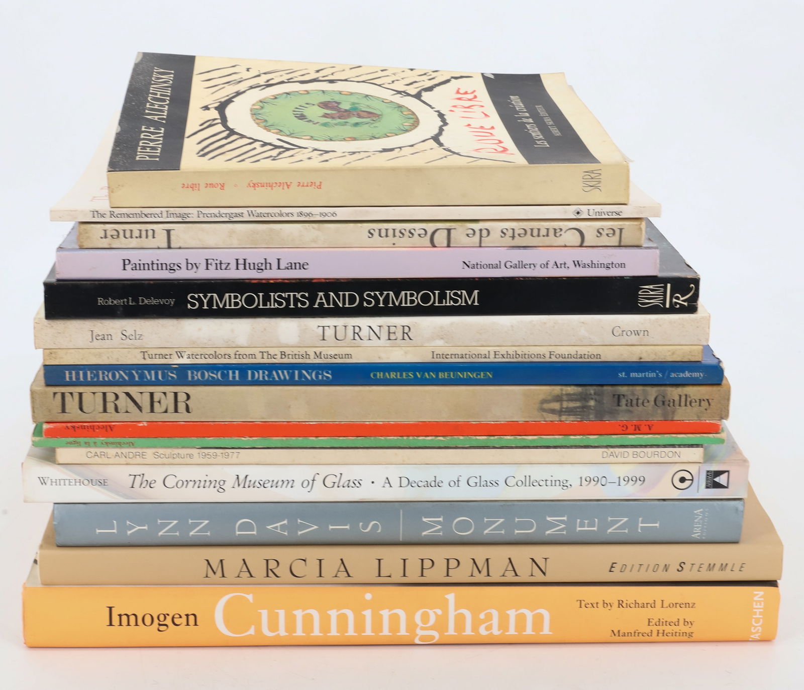 (16) DRAWING,PAINTING REFERENCE / COFFEE TABLE BOOKS: PIERRE ALECHINSKY, CARL ANDRE, LYNNE DAVIS MONUMENT, MARCIA LIPPMAN, TURNER WATERCOLORS ETC 12" X 10" PLEASE READ CAREFULLY - Terms for Purchasing and Shipping of Auction Items. Please read carefully