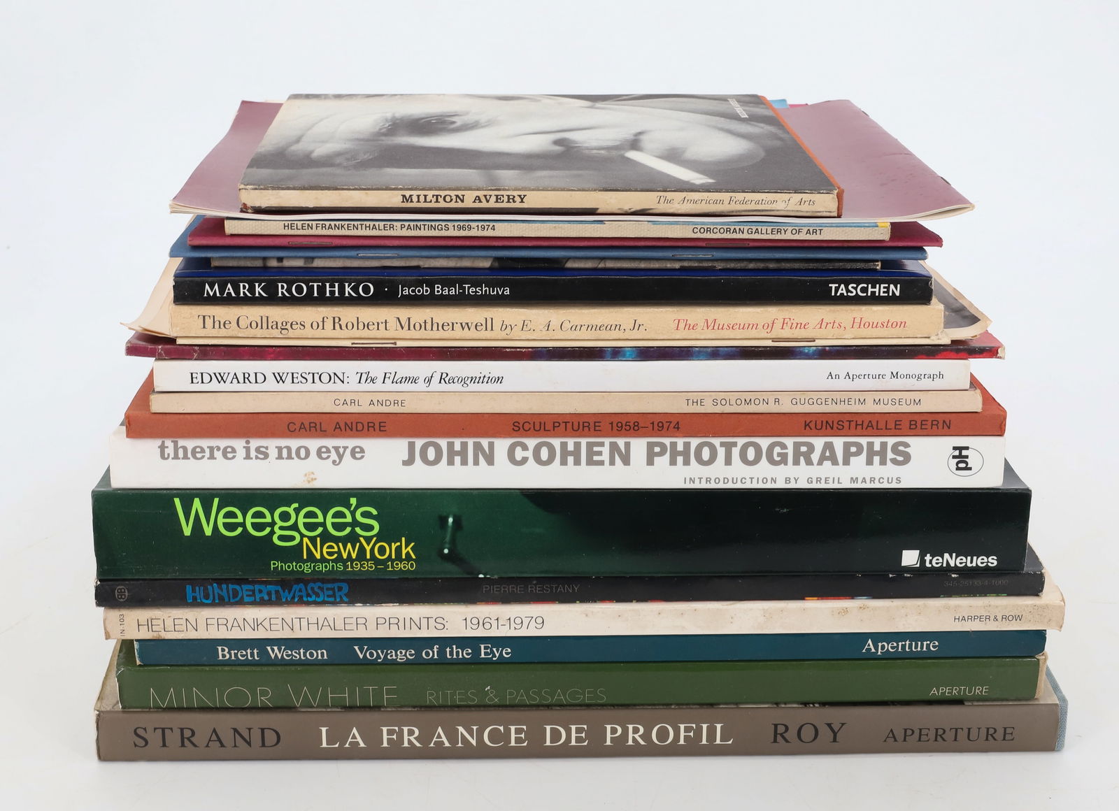 (19) ART REFERENCE / COFFEE TABLE BOOKS: WEEGEES NEW YORK, CLAUDE ROY LEFRANCE DE PROFIL, MINOR WHITE, BRETT WESTON, EDWARD WESTON, CARL ANDRE ETC 12" X 10" PLEASE READ CAREFULLY - Terms for Purchasing and Shipping of Auction Items. Please r