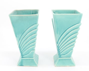 PAIR OF ART DECO MCCOY VASES