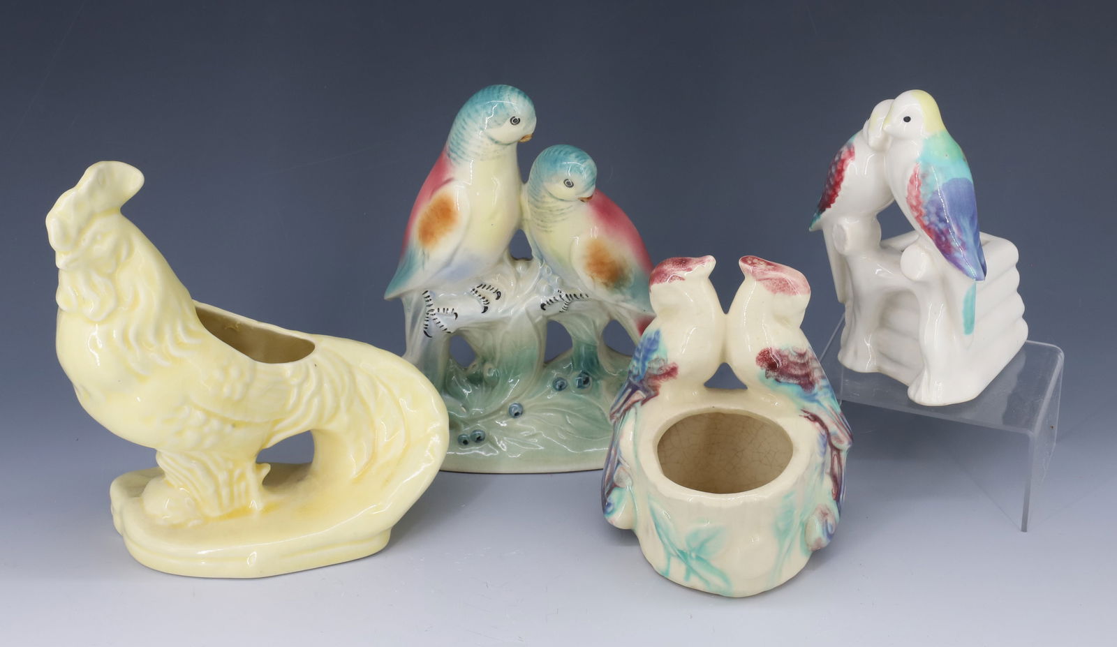 LOT OF GLAZED POTTERY FLOWER POTS (1 of 5)