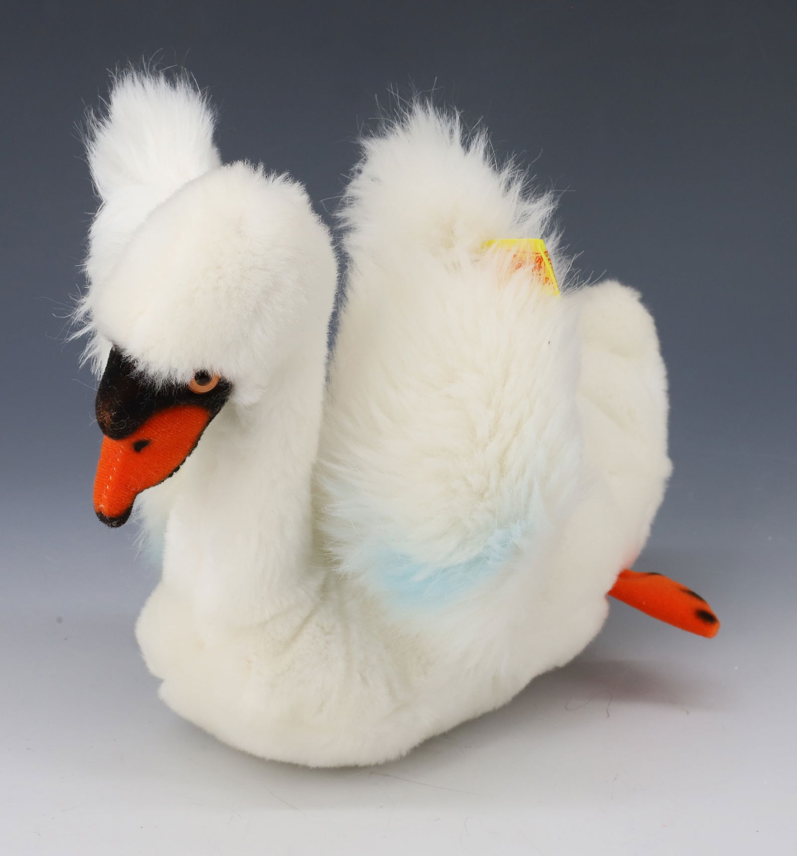 STEIFF SWAN: ORIGINAL TAG ON WING. 9" L. Terms: PLEASE READ CAREFULLY - Terms for Purchasing and Shipping of Auction Items. Please read carefully before bidding. All payments for purchases will be made through Liv