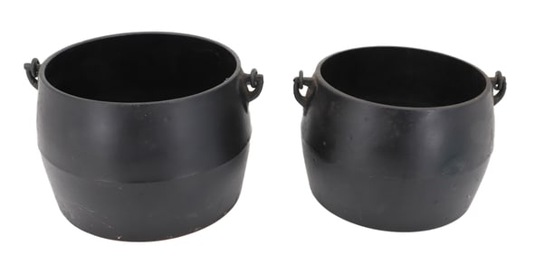 (2) CAST IRON KETTLES